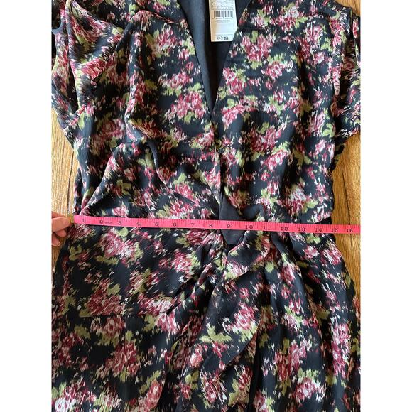 Mango Floral Print Knot Midi Dress Size Large NWT - Picture 8 of 9